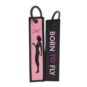 Born To Fly Flight Attendant Cabin Crew Luggage Suitcase Travel Bag Tag Keychain